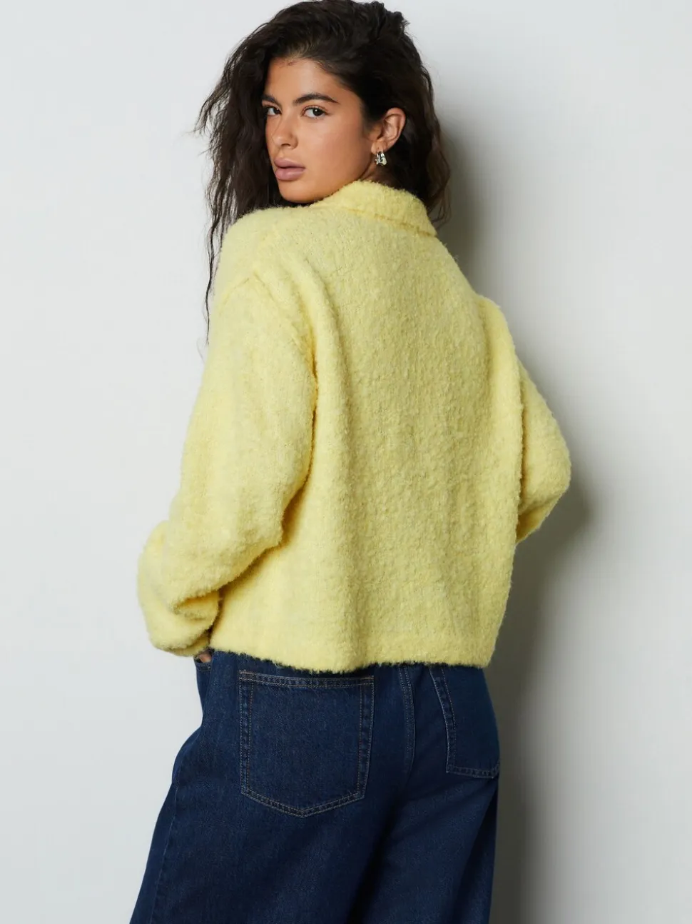 Geel - Boucle Long Sleeve Polo Jumper