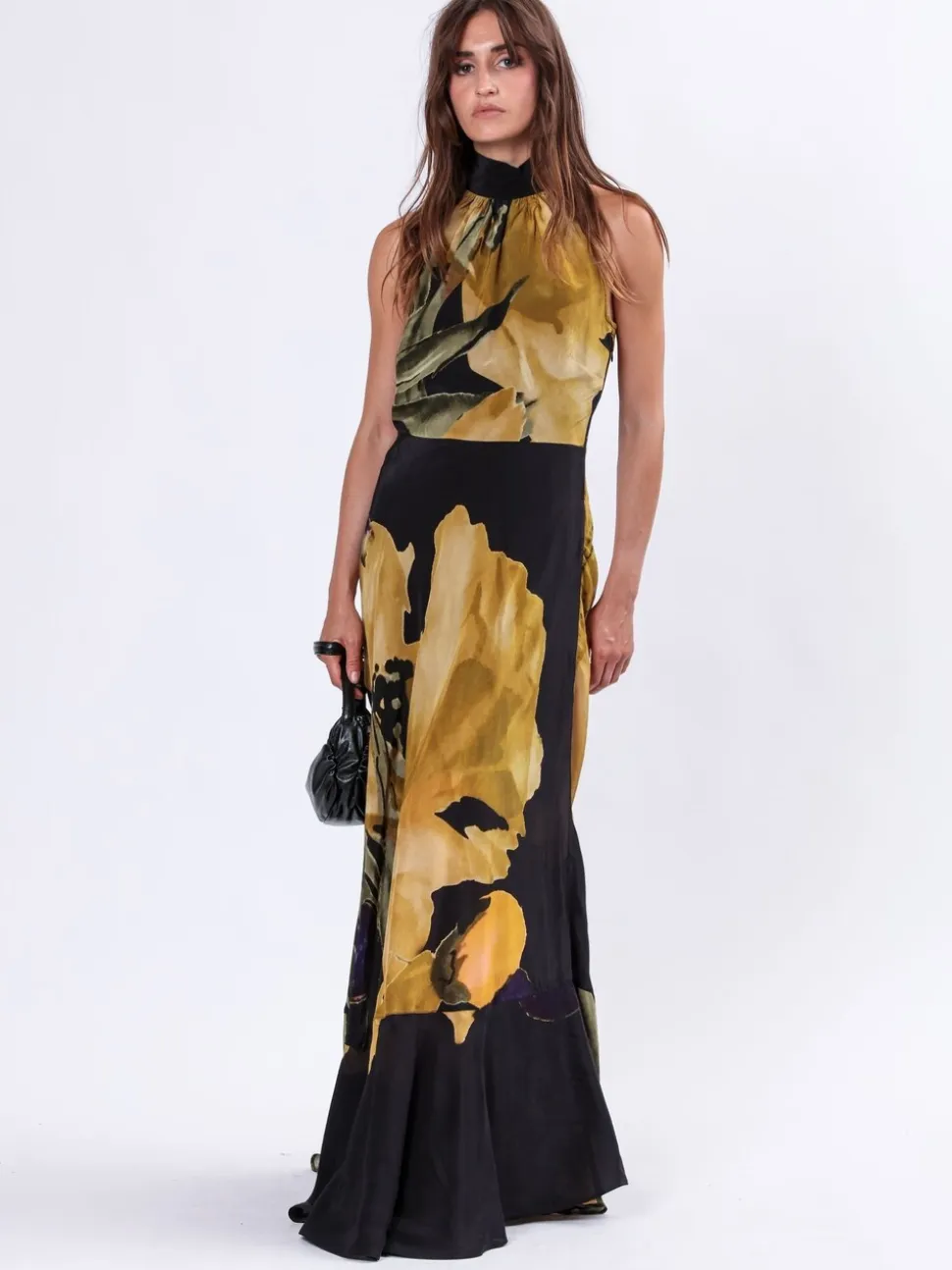 Geel - Religion Valeria Column Maxi Dress With Large Floral Print