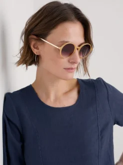 Geel - Seasalt Cornwall Cascade Round Sunglasses