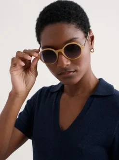 Geel - Seasalt Cornwall Cascade Round Sunglasses