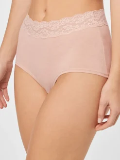 Gemêleerd grijs/roze/roodpaars - Katoenen kanten slipjes 4 stuks
