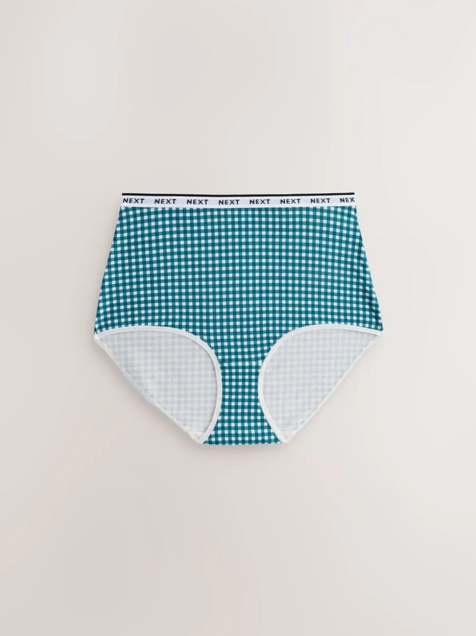 Gingham-print - 7 Katoenen slipjes met logotailleband