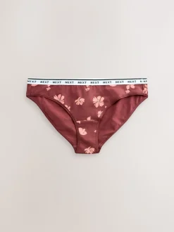 Gingham-print - 7 Katoenen slipjes met logotailleband