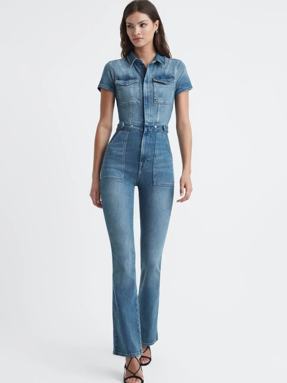 Good American bootcut jumpsuit van denim