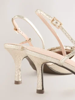 Goud - Forever Comfort® schoenen met strik, hielbandje en spitse neus