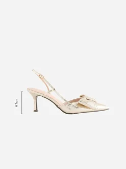 Goud - Forever Comfort® schoenen met strik, hielbandje en spitse neus