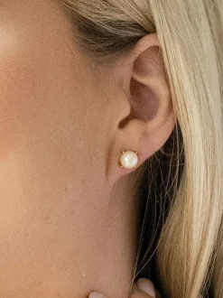 Goud - Ivory & Co - Klassieke Kaïro oorknopjes met parel