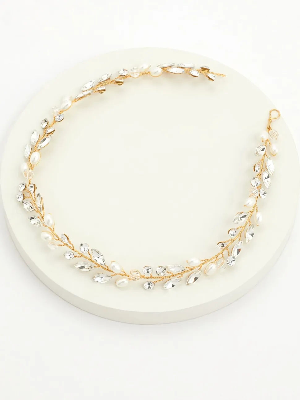 Goud - Ivory & Co bohemia haarband met kristallen en parels