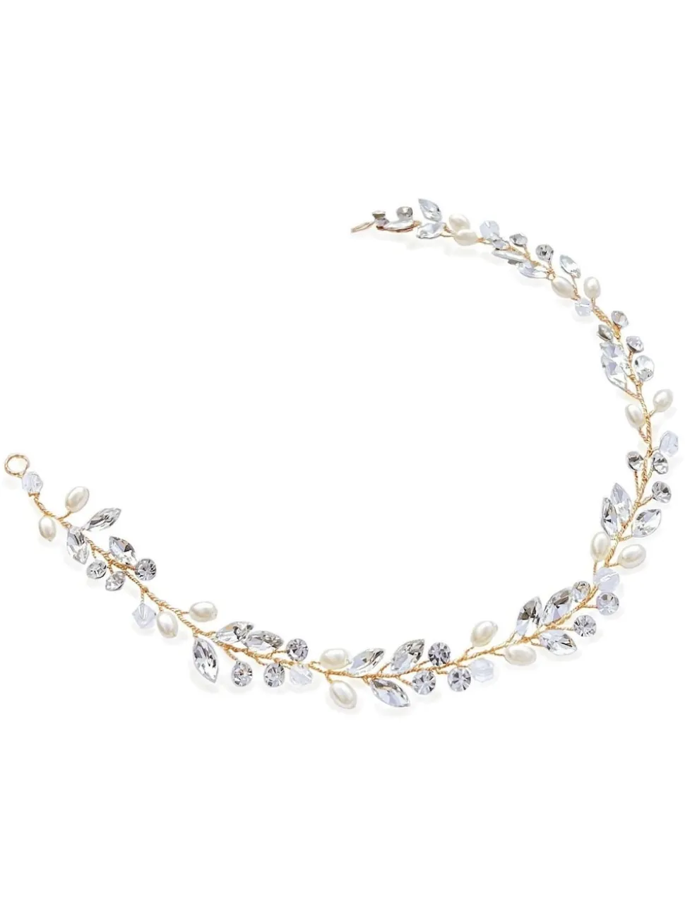 Goud - Ivory & Co bohemia haarband met kristallen en parels