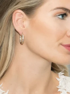 Goud - Ivory & Co Copenhagen oorringen met edelmetaal en kristallen