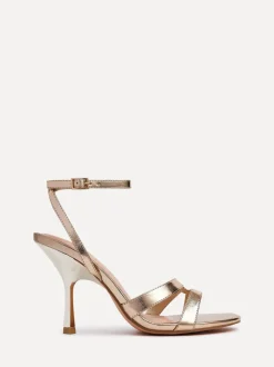 Goud - Linzi Bronte Heeled Sandals with Double Front Strap