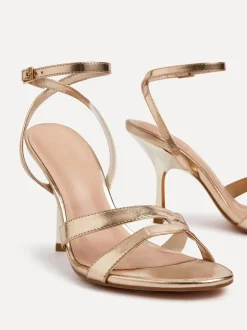 Goud - Linzi Bronte Heeled Sandals with Double Front Strap