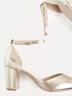 Goud - Linzi Davina pumps met blokhak en dichte hiel