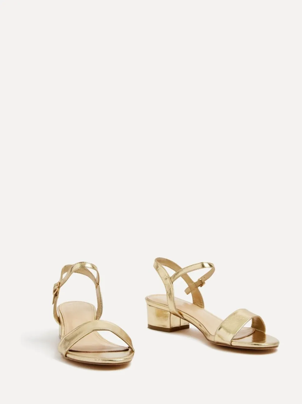 Goud - Linzi Kezzi minimalistische sandalen met lage blokhak