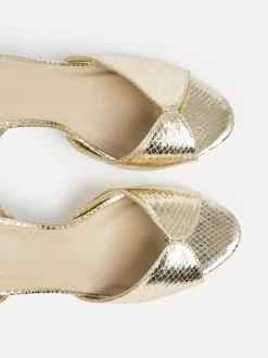 Goud - Linzi Parlour Peep Toe Stiletto Heel Sandals