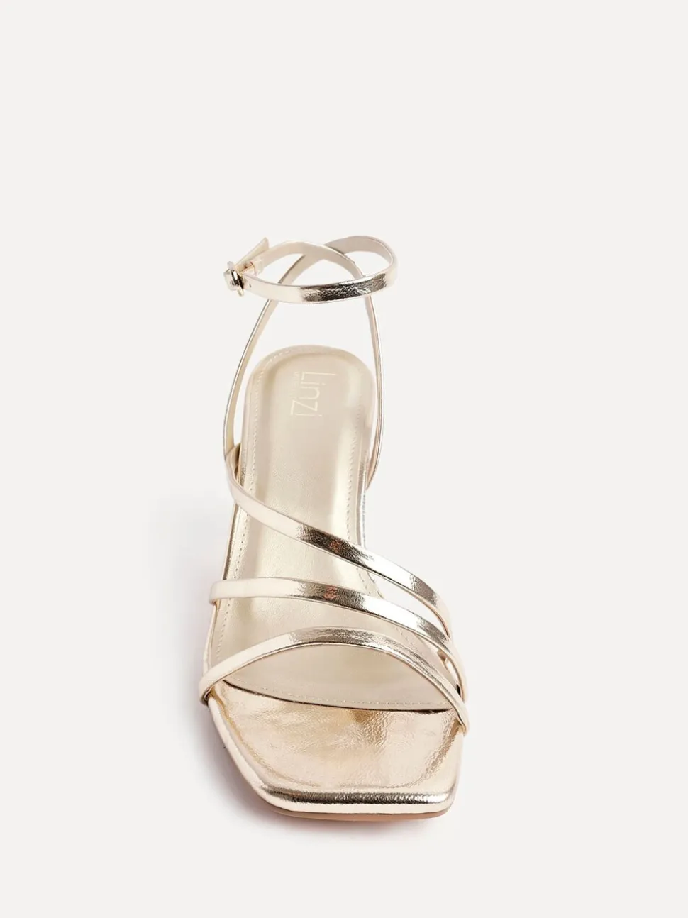 Goud - Linzi Reflect Wide Fit Strappy Heeled Sandals