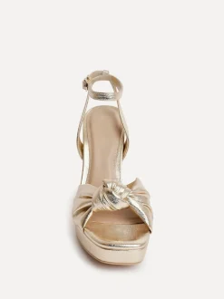 Goud - Linzi Ruba Platform Heels With Knotted Front Strap