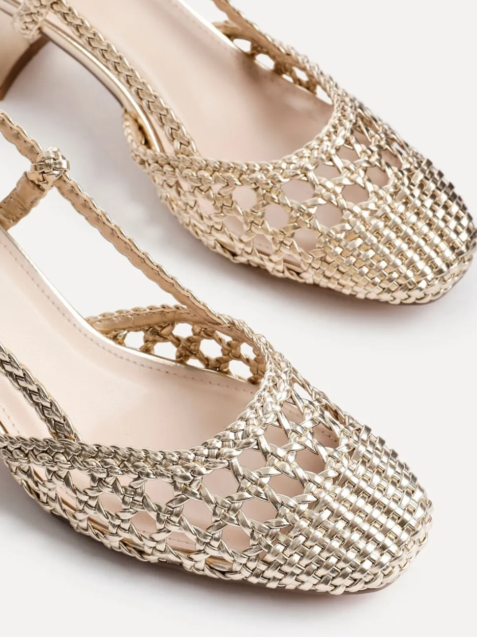 Goud - Linzi Sandria handgeweven slingback sandalen