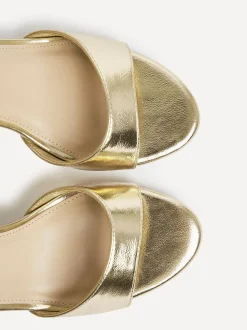Goud - Linzi Soul Open Back Barely There Block Heel Sandals