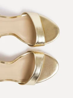 Goud - Linzi Trance Block Heel Sandals