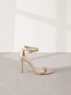 Goud - Signature Premium leren sandalen met hoge ronde neus
