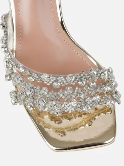 Goud - Simmi London Blushing Diamante Mid Heel Mules