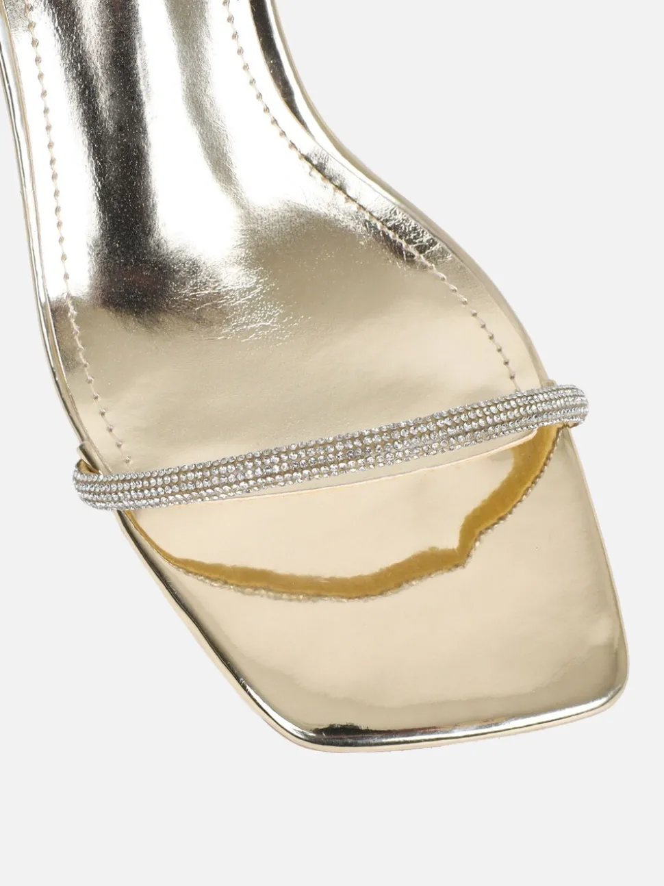 Goud - Simmi London Ciel Diamante Low Block Heeled Sandals