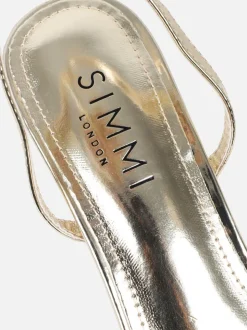 Goud - Simmi London Polly Flower Detail Heeled Sandals
