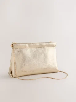 Goud - Sparkle Detail Snap Clutch Bag