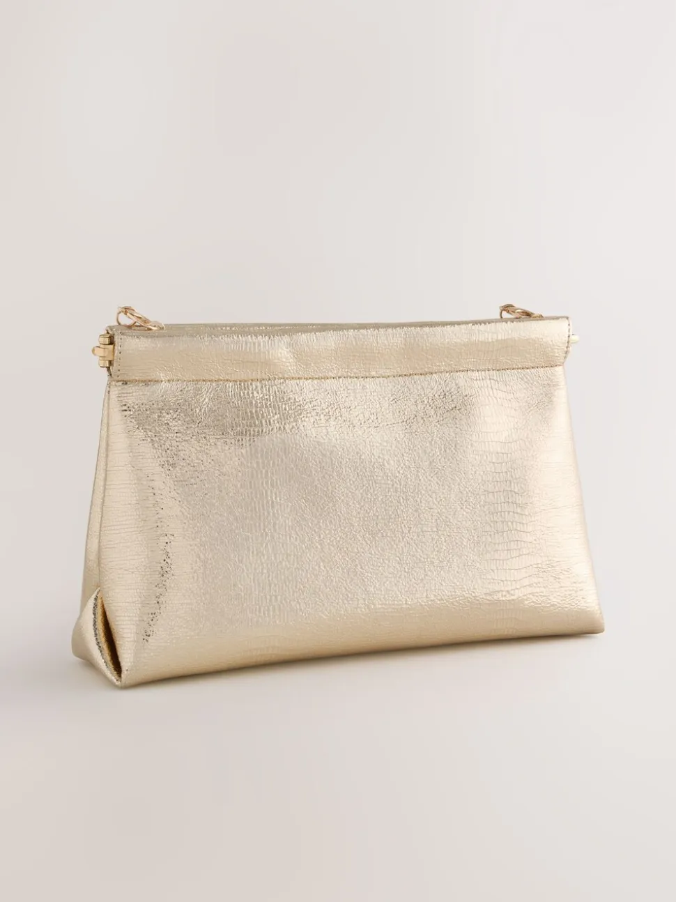 Goud - Sparkle Detail Snap Clutch Bag