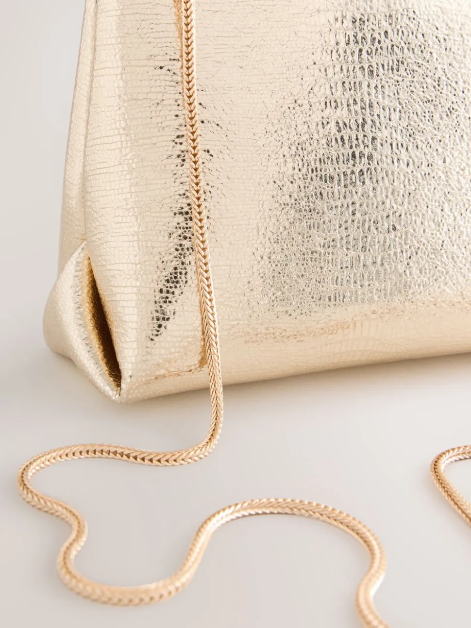 Goud - Sparkle Detail Snap Clutch Bag