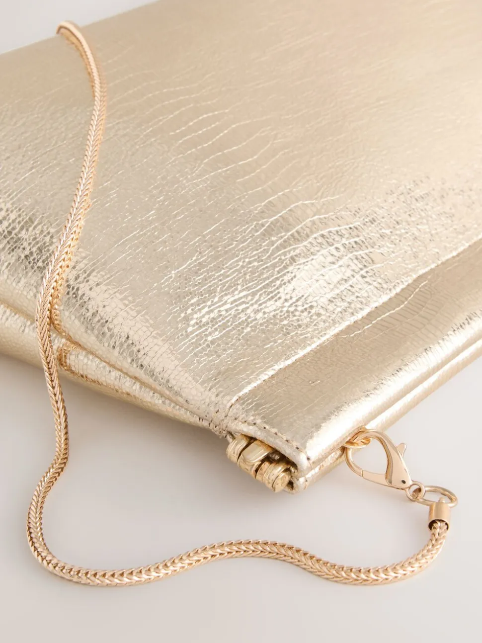 Goud - Sparkle Detail Snap Clutch Bag