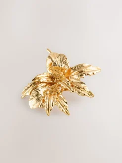 Goudkleurig - Bloemvormige broche