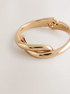 Goudkleurig - Cross-Over Hinge Bangle