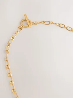 Goudkleurig - Floral T-Bar Spinner Long Necklace