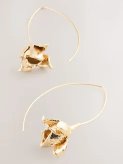 Goudkleurig - Flower Pull Through Earrings