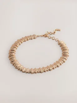 Goudkleurig - Geribbelde kraagketting