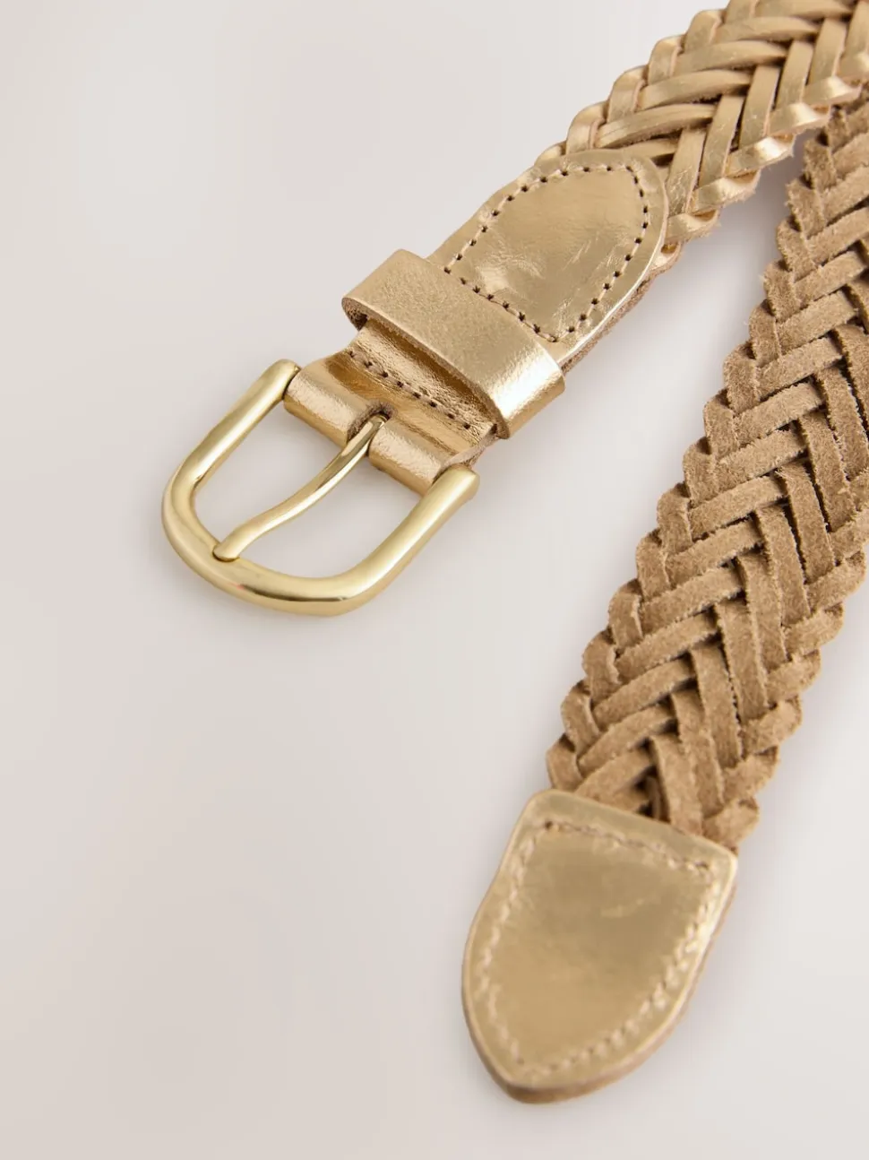 Goudkleurig - Hand Plaited Leather Belt