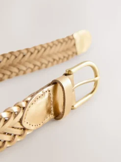 Goudkleurig - Hand Plaited Leather Belt