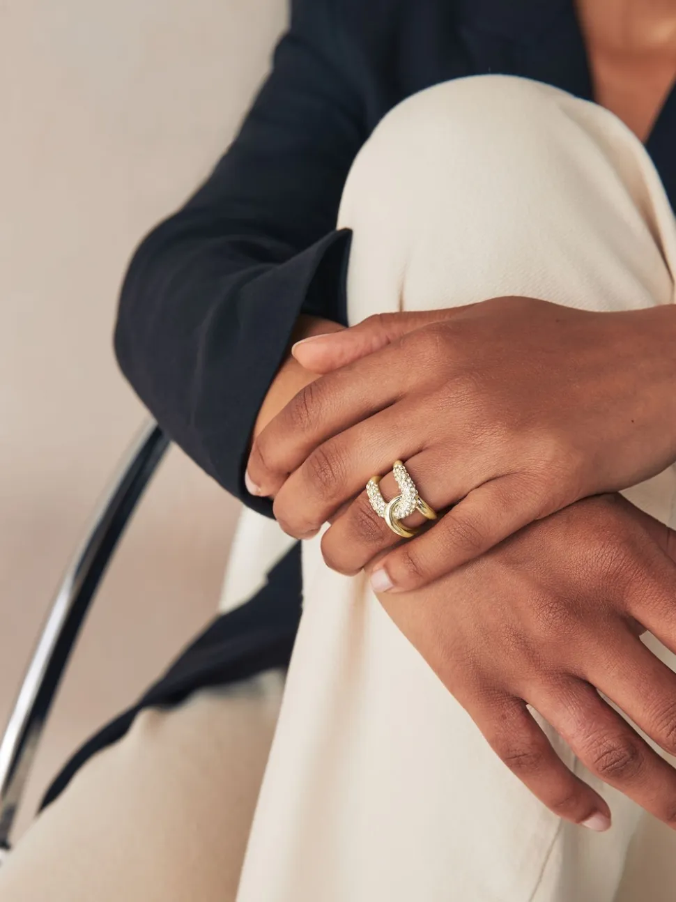 Goudkleurig - Interlink Sparkle Ring