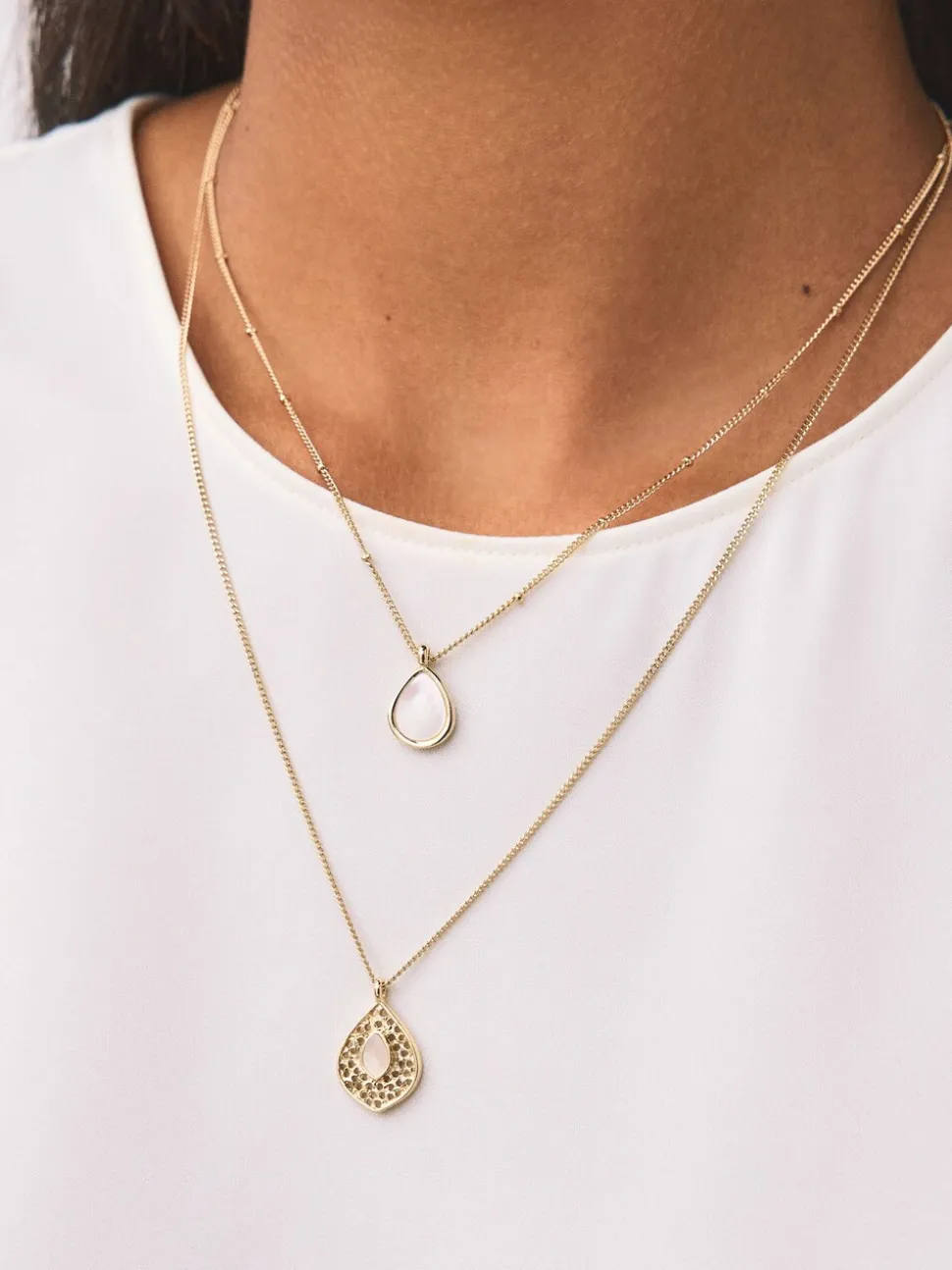 Goudkleurig - Layered Stone Necklace