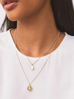 Goudkleurig - Layered Stone Necklace