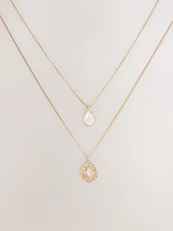 Goudkleurig - Layered Stone Necklace