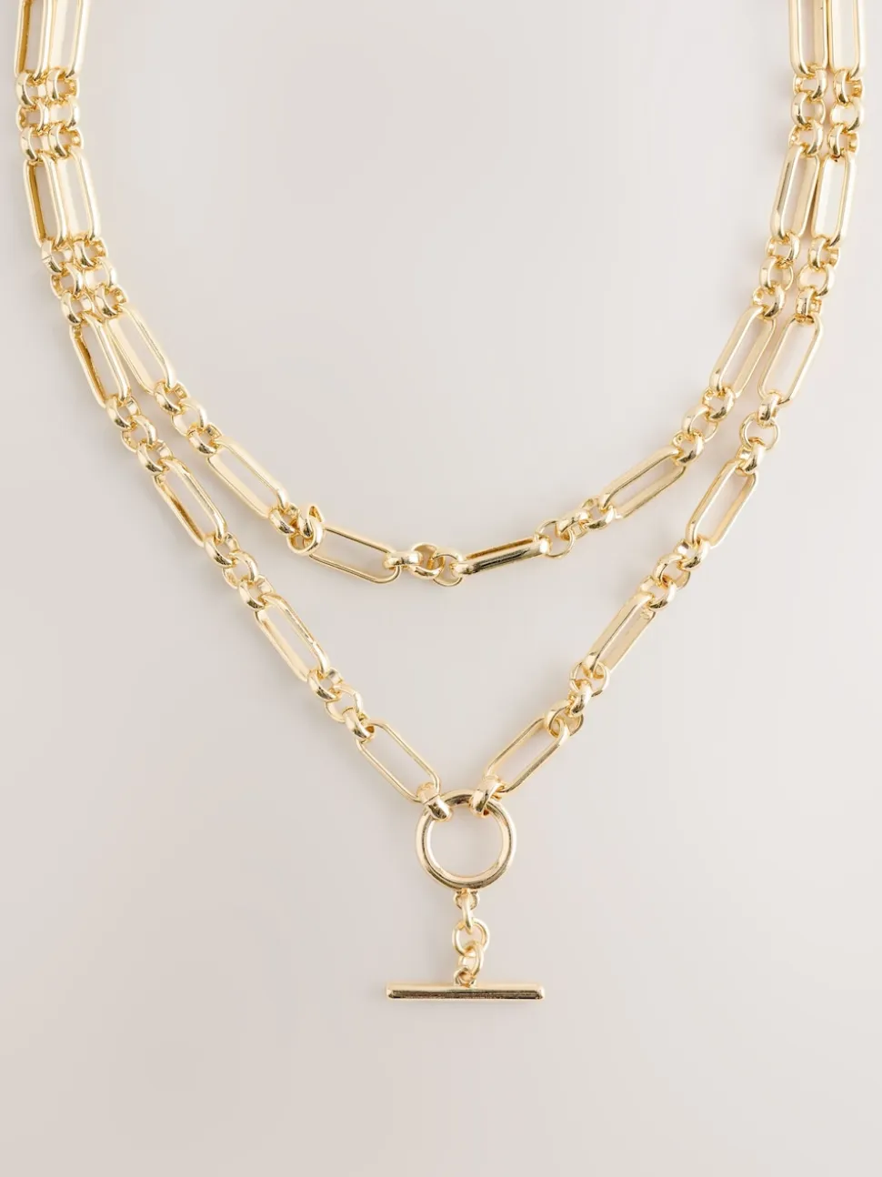 Goudkleurig - Layered T-Bar Chain Necklace