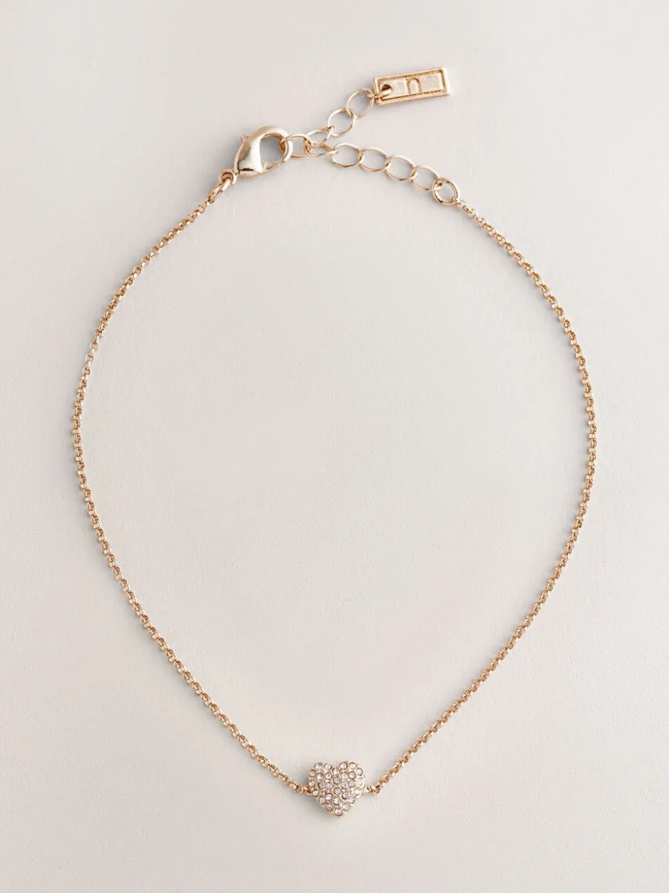 Goudkleurig - Pave Heart Anklet