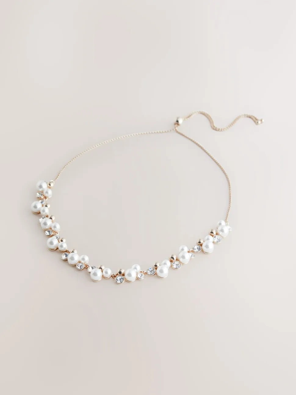 Goudkleurig - Pully ketting met glinsterende pareleffect
