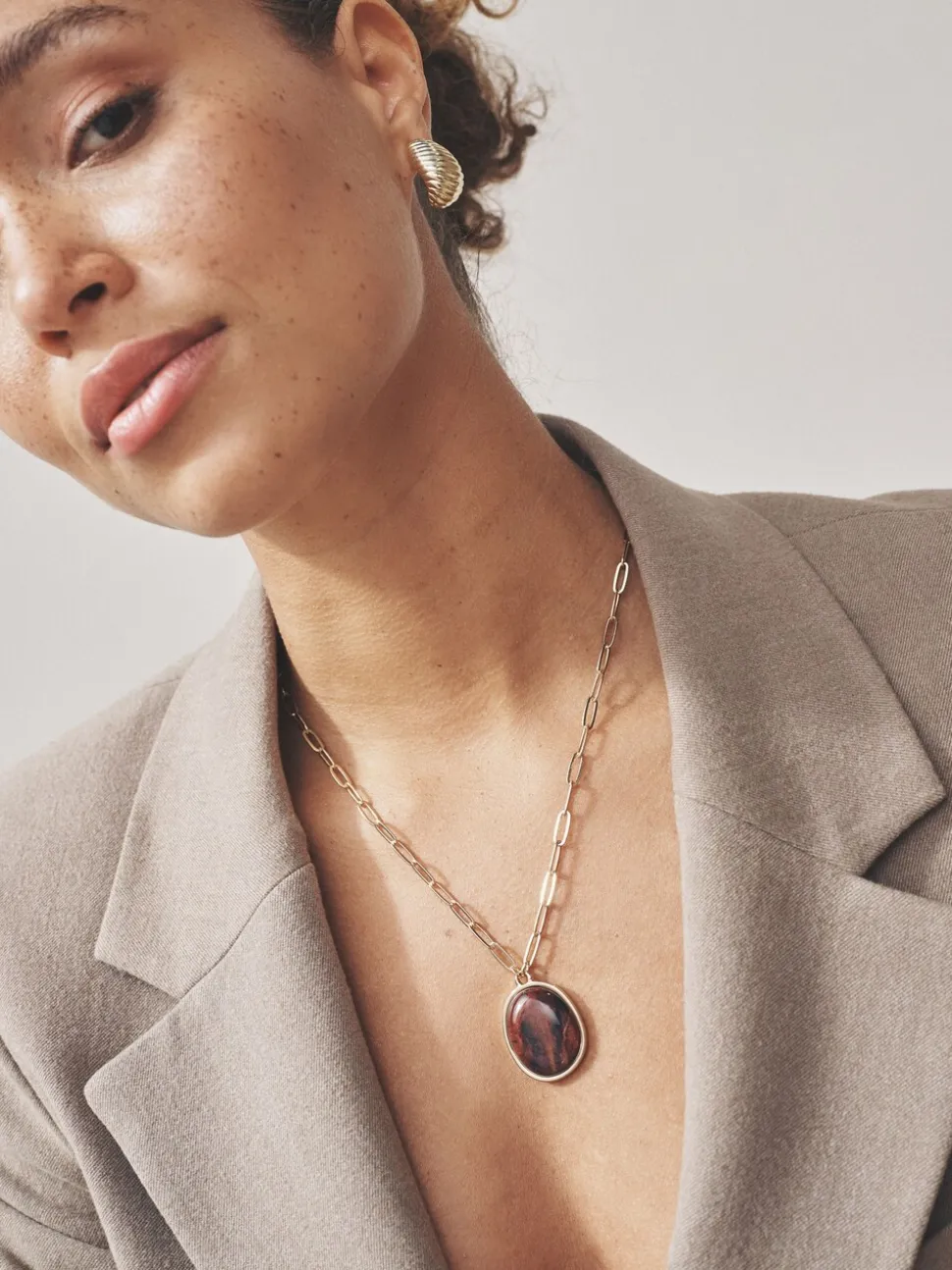 Goudkleurig - Resin Paperclip Chain Necklace