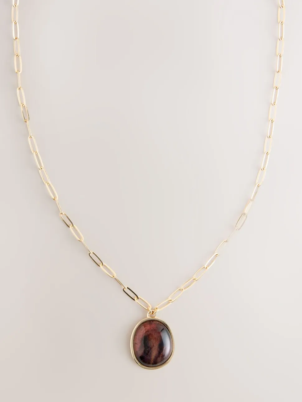 Goudkleurig - Resin Paperclip Chain Necklace