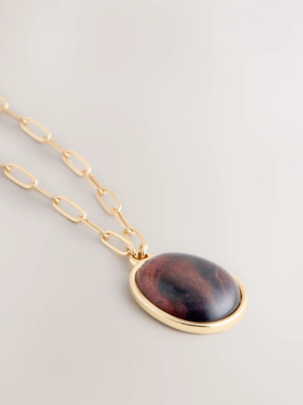 Goudkleurig - Resin Paperclip Chain Necklace