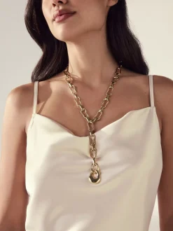 Goudkleurig - Shaped Y Chain Necklace